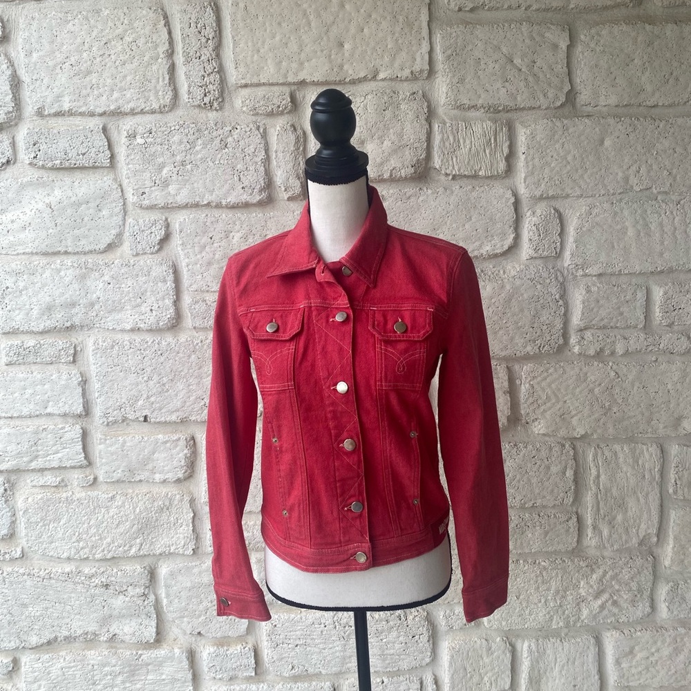 MOCHINO Women’s red denim jacket SZ 6